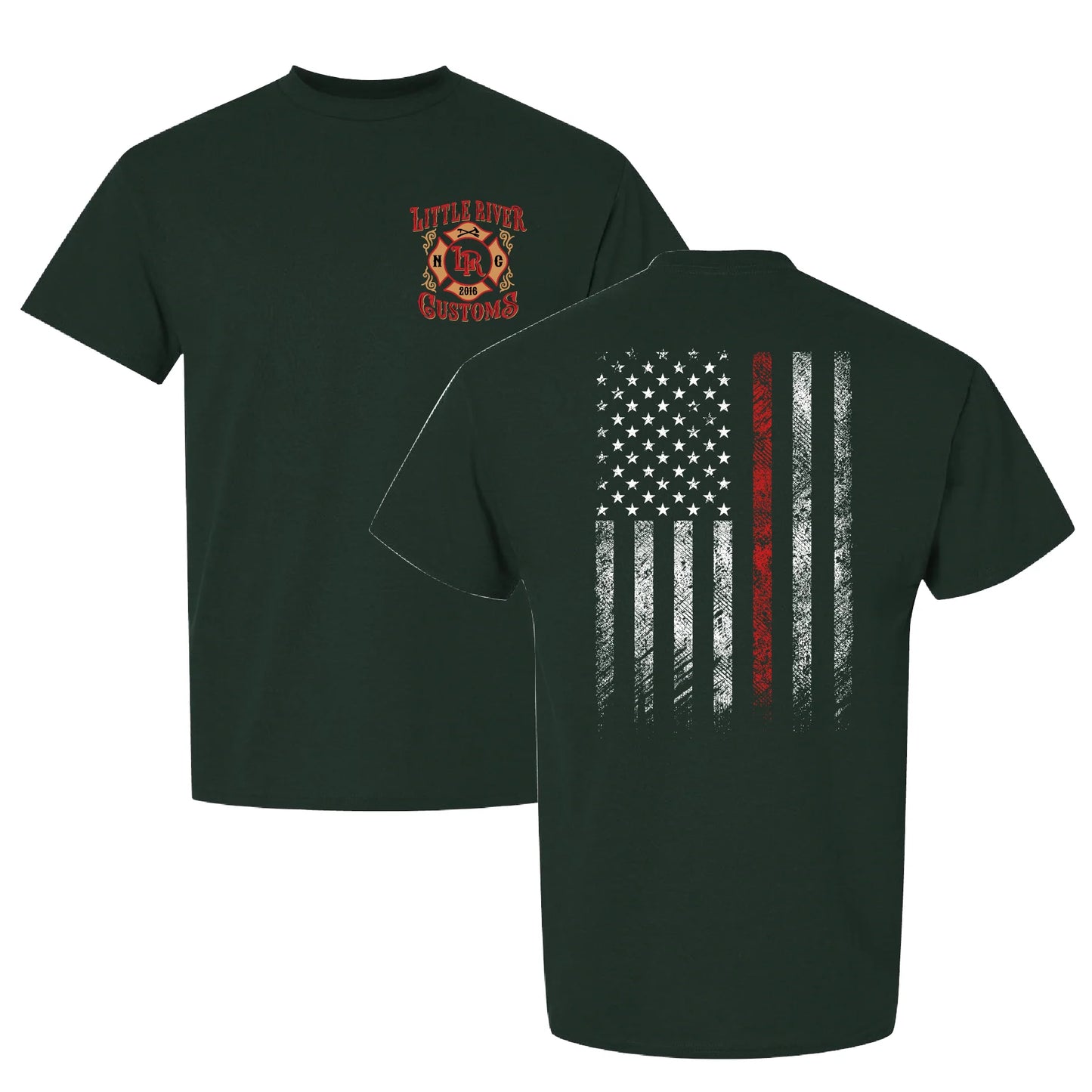 Thin Line, Thick Skin – Firefighter Flag Tee