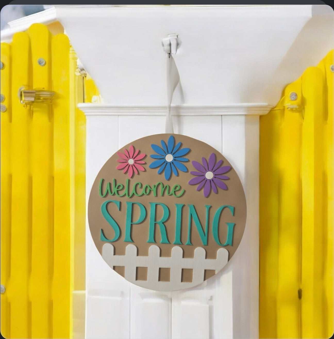12" welcome Spring Sign Decor