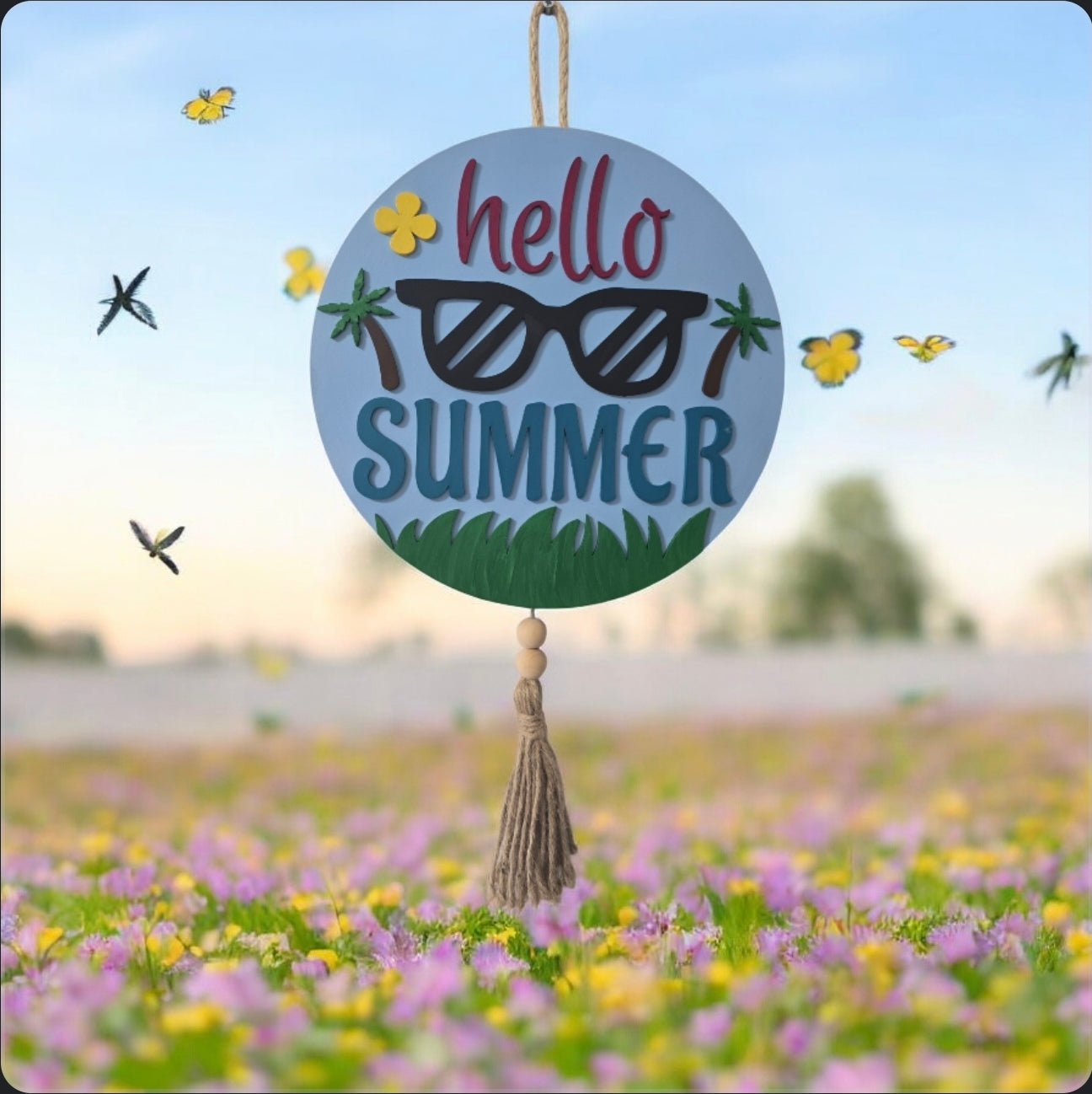 12" Hello Summer Decor