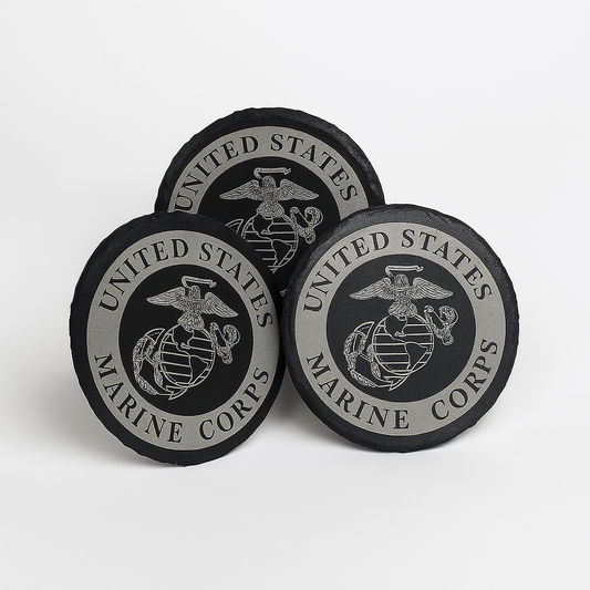 Marine Corps Slate Coaster Set – Honor & Pride United States Military