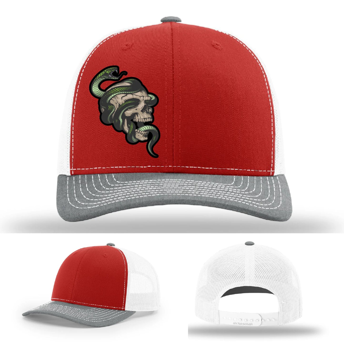 Serpent Skull Leather Patch Hat