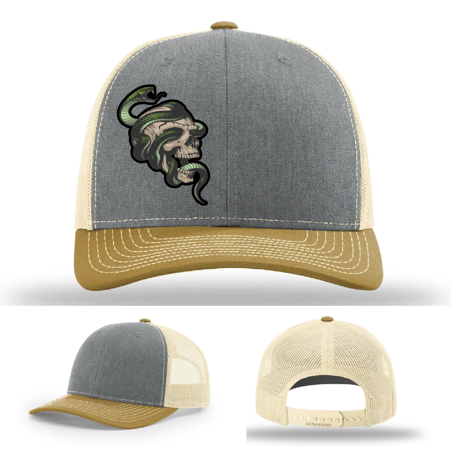 Serpent Skull Leather Patch Hat