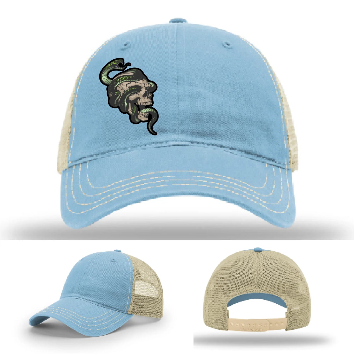 Serpent Skull Leather Patch Hat