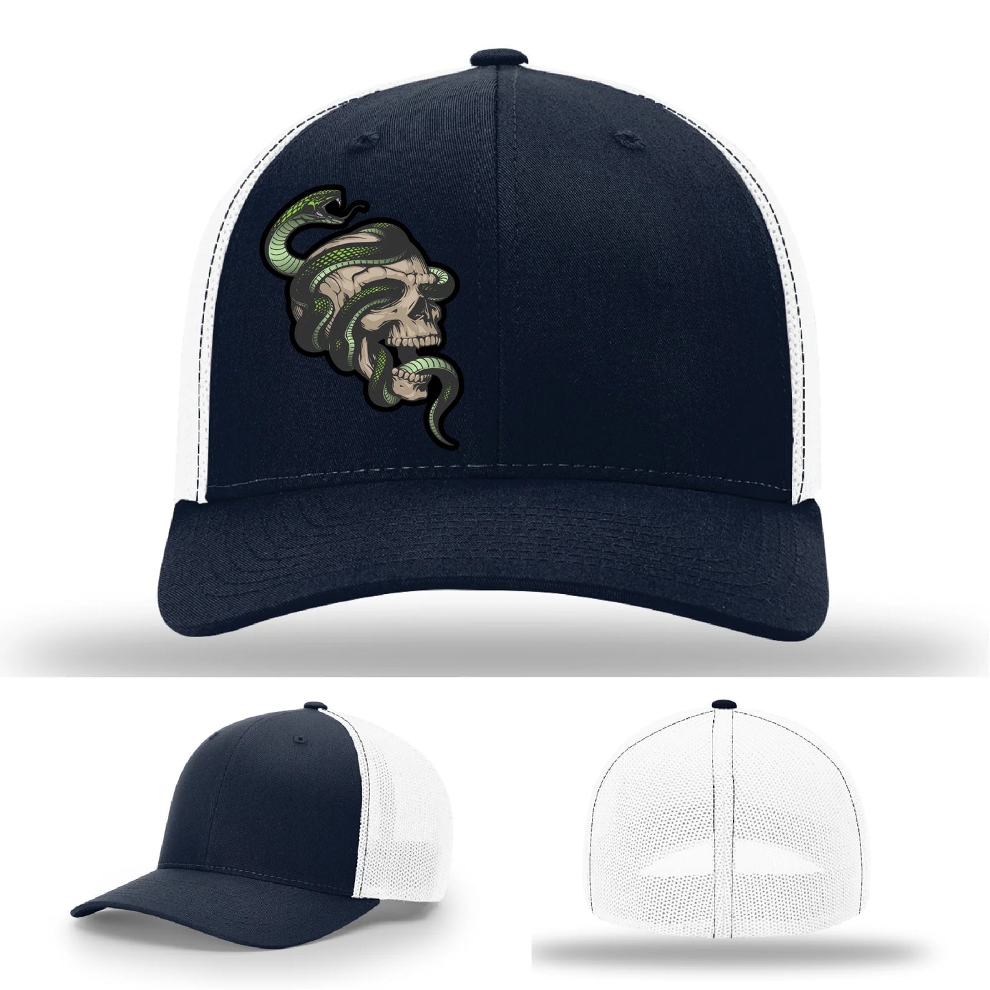 Serpent Skull Leather Patch Hat