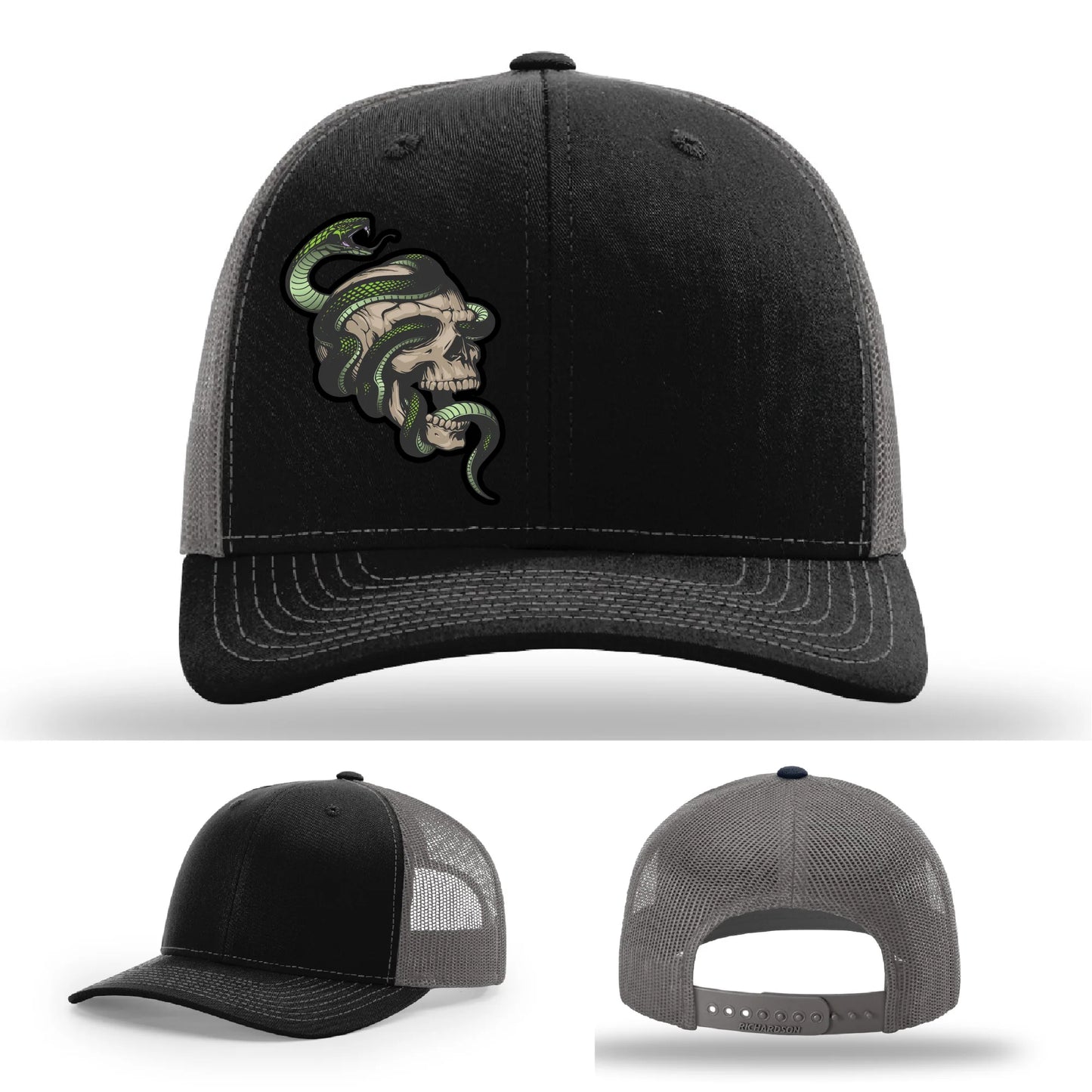 Serpent Skull Leather Patch Hat