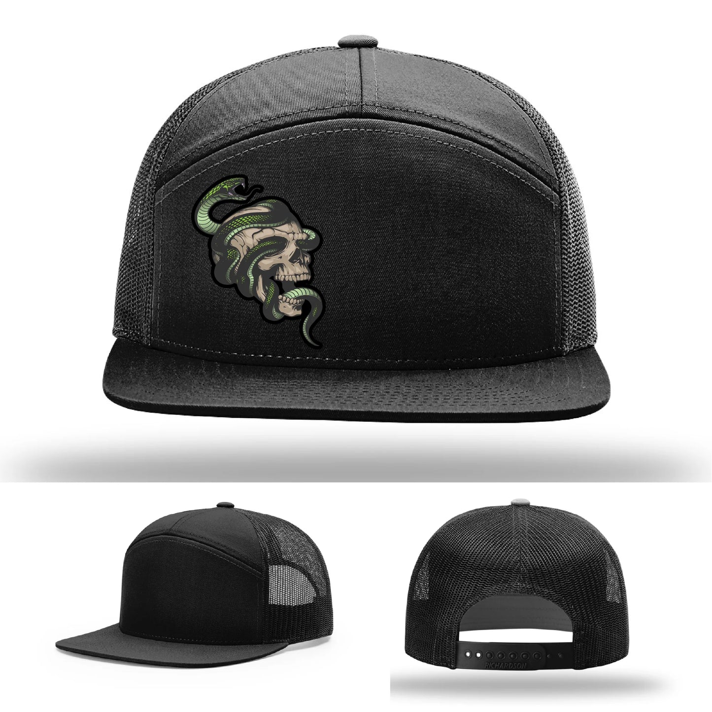 Serpent Skull Leather Patch Hat