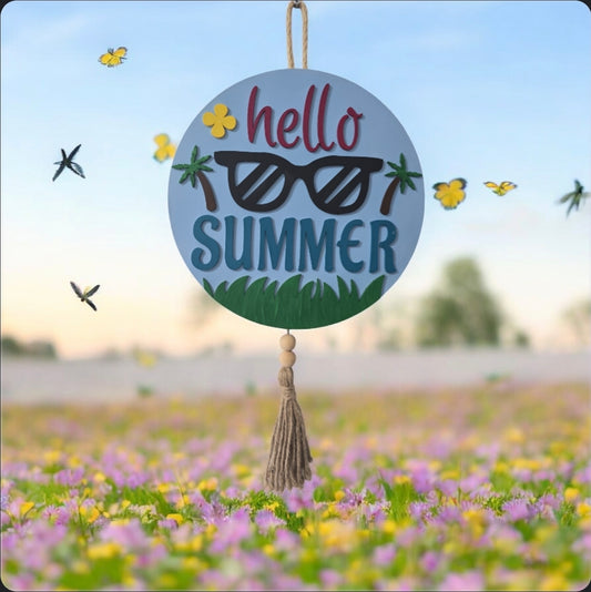 12" Hello Summer Decor