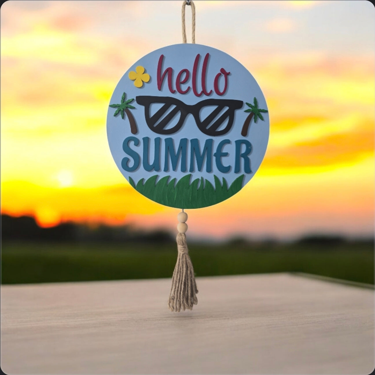 12" Hello Summer Decor