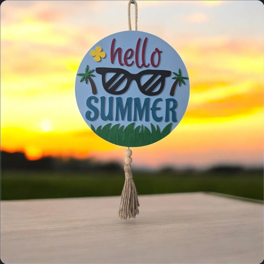 12" Hello Summer Decor