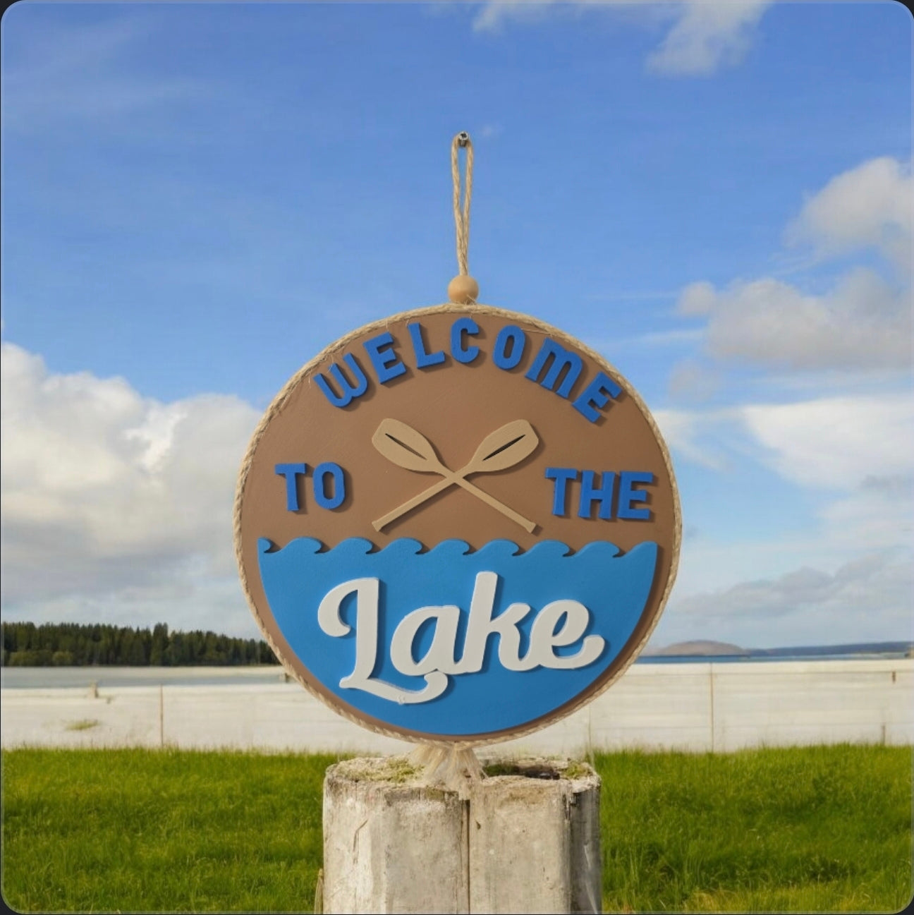 12" welcome to the lake Sign