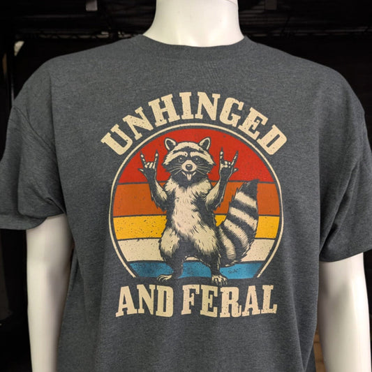 Feral Vibes Graphic Tee Rock On Raccoon
