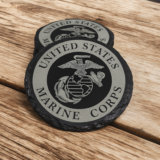 Marine Corps Slate Coaster Set – Honor & Pride United States Military