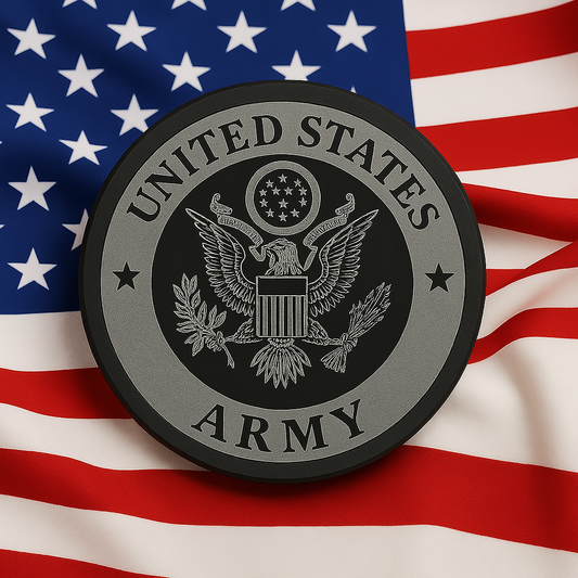 Laser‑Engraved ARMY Slate Coaster Set (4) – ARMY Pride Gift